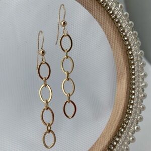 FEMININE Gold Chain Earrings  2 Inches